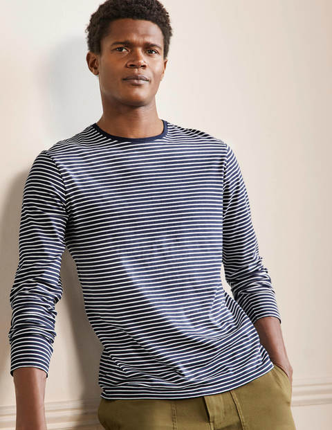 Classic Long-Sleeved T-shirt - Navy/Ivory Stripe Classic Long-Sleeved T-shirt - Navy/Ivory Stripe