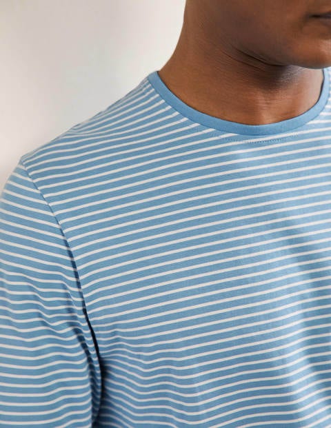Classic Long-Sleeved T-shirt - Lichen Blue/Snowdrop Stripe