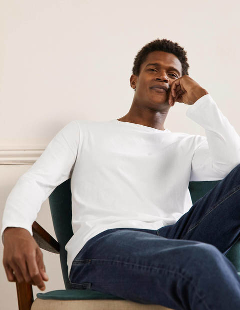 Long Sleeve Washed T-shirt - White Long Sleeve Washed T-shirt - White