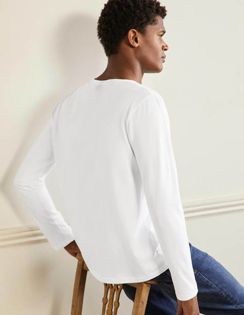 Long Sleeve Washed T-shirt - White Long Sleeve Washed T-shirt - White