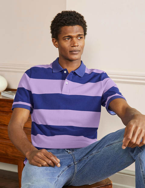 Piqué Polo Shirt - Violet/ Presidential Stripe
