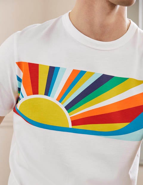 Kingston T-Shirt - White Rainbow Sunset
