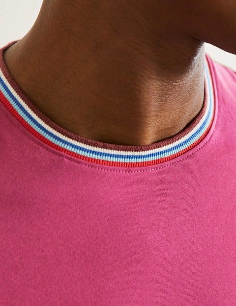 Stripe Detail T-Shirt - Berry Mauve