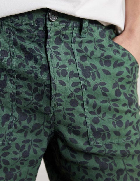 Linen Blend Easy Shorts - Castleton Foliage