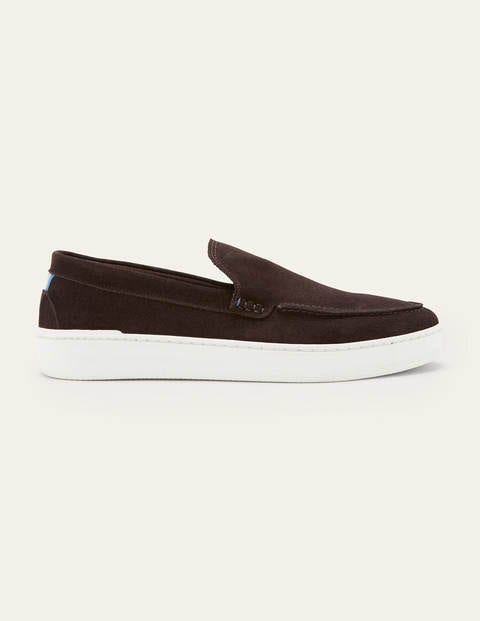 Suede Slip-On Cupsole Loafer - Brown