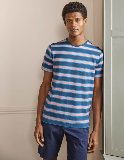 Classic Cotton T-shirt - Boto Pink/Enisgn Blue Stripe