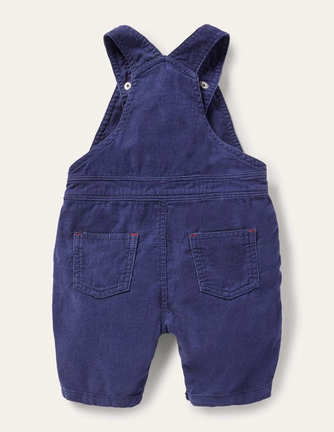 Jersey-lined Cord Dungarees - Starboard Blue