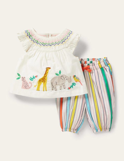 Smocked Top and Trouser Set