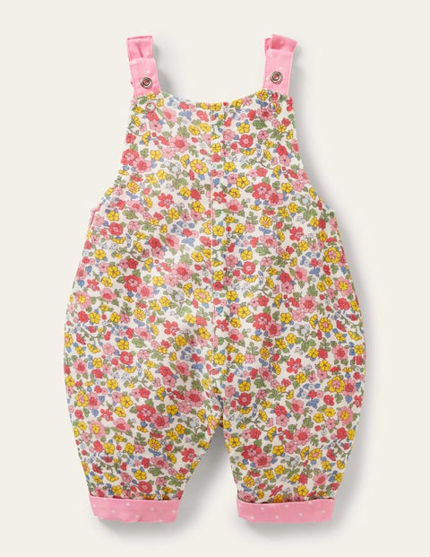 Woven Bow Dungarees - Ivory Meadow Floral