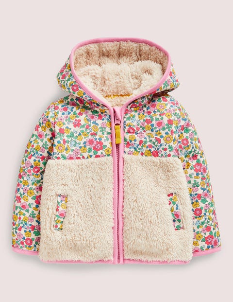 borg jacket pink