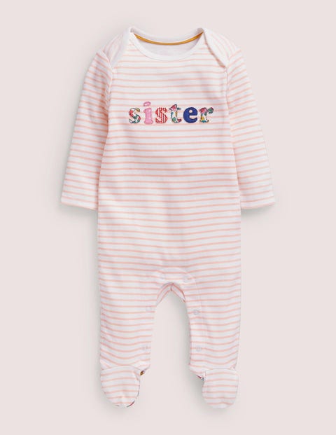 Schlafanzug mit Sister-Schriftzug Baby Boden, PNK