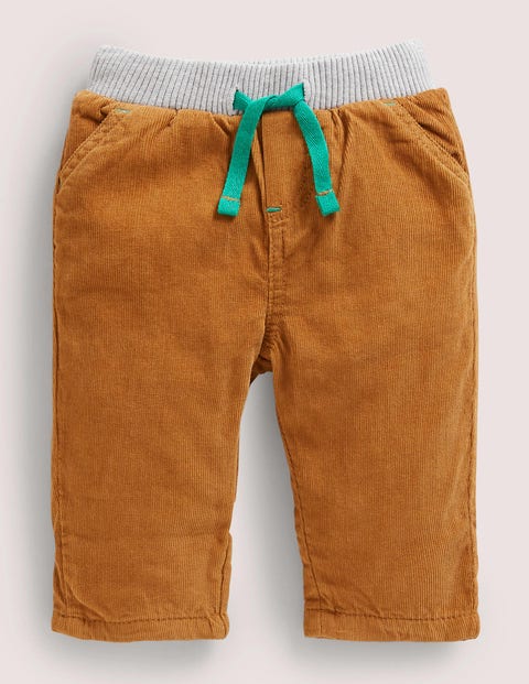 Jersey-lined Cord Pants - Butterscotch Brown