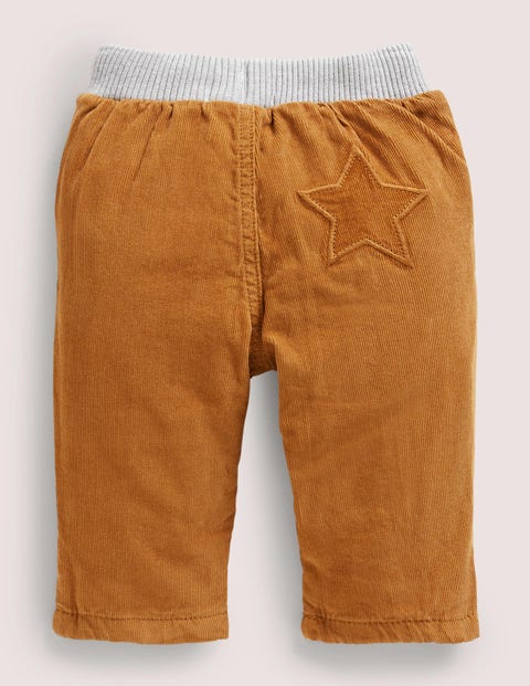 Jersey-lined Cord Pants - Butterscotch Brown