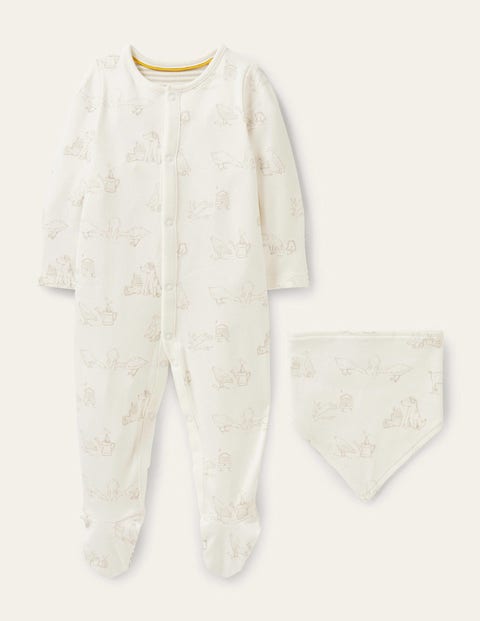 Set mit Schlafanzug und Lätzchen für Neugeborene