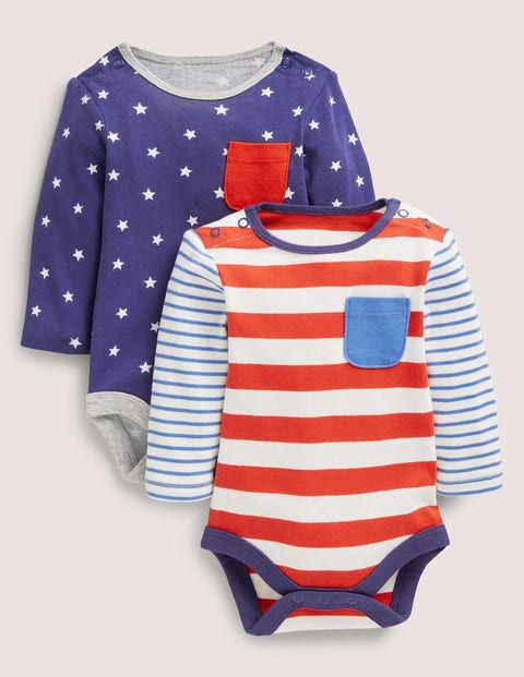 New Ex Baby Boden Vest/bodysuit Navy and red stripes & Grey Pocket size Newborn 