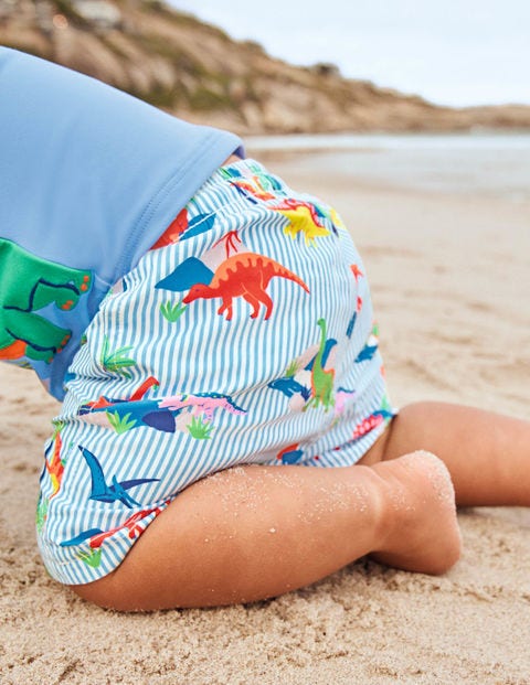 Newborn Baby Boy Dinosaur Swimwear Swimsuit Beach Swimming Outfit Trunks+Hat Set 
