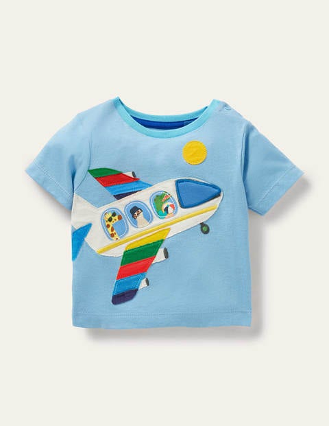 Lift-the-flap Jersey T-shirt - Georgian Blue Plane