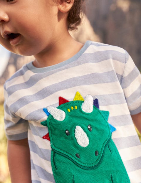 Mini Boden boys t-shirt applique top short sleeve animals guitar plane  2-14 