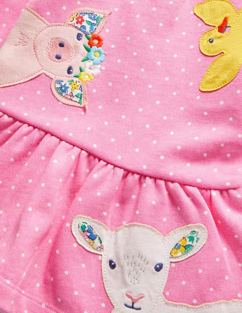 Cosy Sweatshirt Dress - Bright Petal Pin Spot Animals Cosy Sweatshirt Dress - Bright Petal Pin Spot Animals