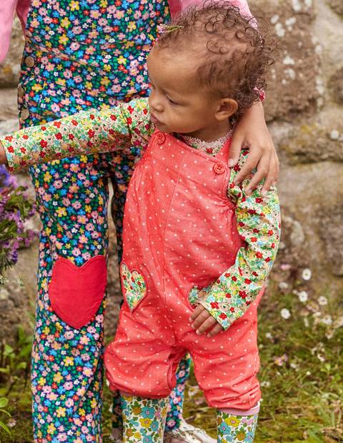 Cord Dungaree Set - Strawberry Tart Pin Spot Heart Cord Dungaree Set - Strawberry Tart Pin Spot Heart