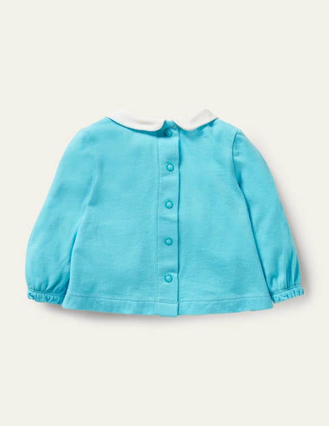 Appliqué Jersey Collar - Aqua Blue Ducks Appliqué Jersey Collar - Aqua Blue Ducks