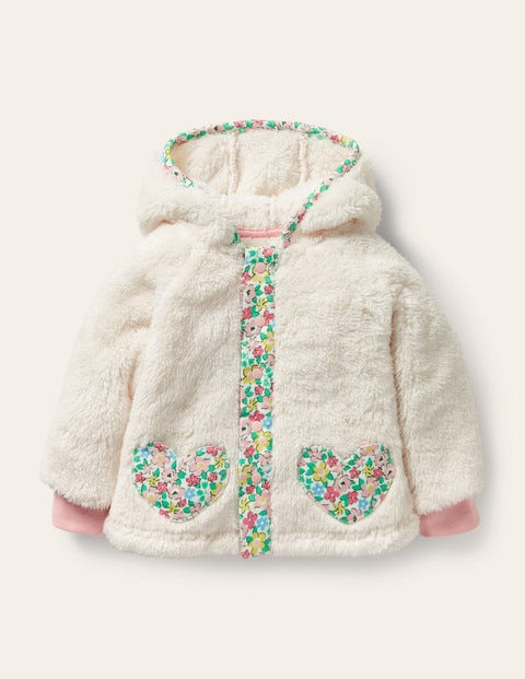 Heart Pocket Teddy Jacket - Oatmeal Heart Pocket Teddy Jacket - Oatmeal