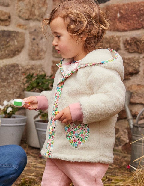 Heart Pocket Teddy Jacket - Oatmeal Heart Pocket Teddy Jacket - Oatmeal