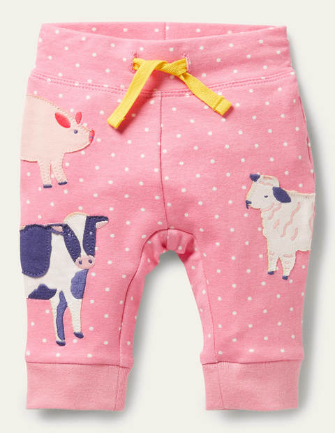 Pantalon en jersey à appliqué - Animaux petits pois rose pétale Pantalon en jersey à appliqué - Animaux petits pois rose pétale
