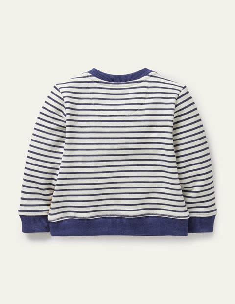 Appliqué Sweatshirt - Ivory/Starboard Blue Cows