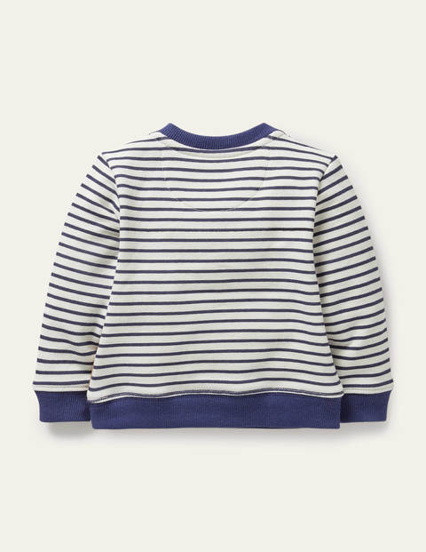 Sweatshirt mit Applikation - Naturweiß/Segelblau, Kühe Sweatshirt mit Applikation - Naturweiß/Segelblau, Kühe