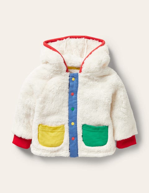 Hooded Soft Borg Jacket - Oatmeal Hooded Soft Borg Jacket - Oatmeal