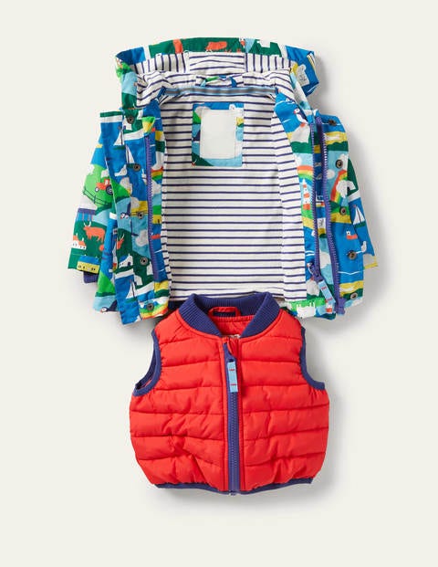 3-in-1 Printed Jacket - Multi Coastal Scene 3-in-1 Printed Jacket - Multi Coastal Scene