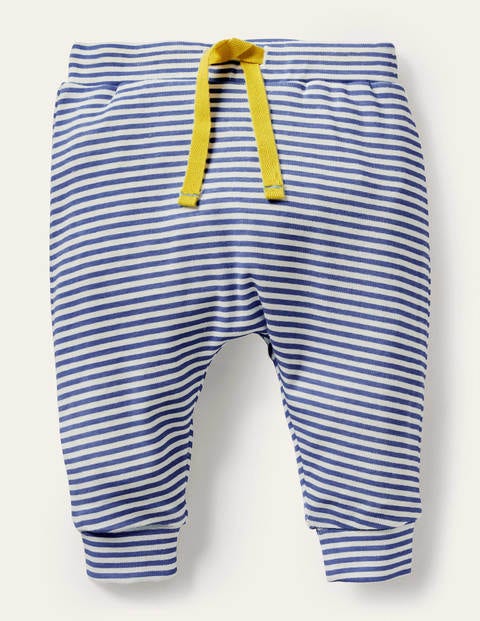 GOTS Organic Newborn Trousers - Ivory/Starboard Blue