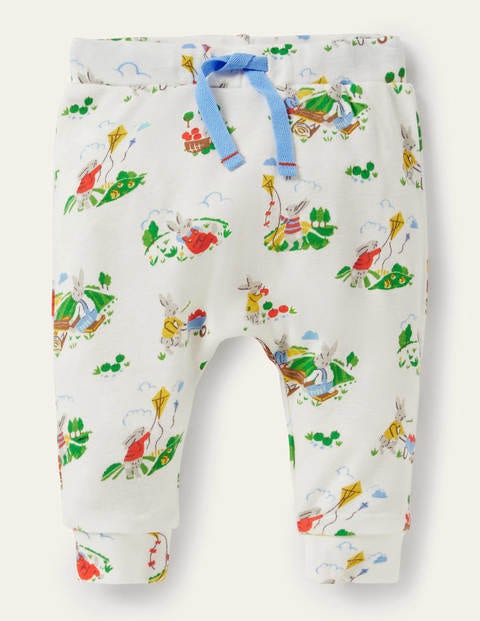 GOTS Organic Newborn Trousers - Ivory Daydreaming Bunny