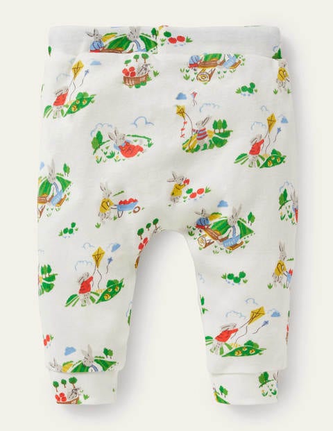 GOTS Organic Newborn Trousers - Ivory Daydreaming Bunny