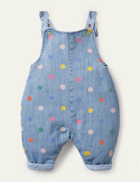 Latzhose mit bunten Tupfen - Faux-Uni, Bunte Tupfen Latzhose mit bunten Tupfen - Faux-Uni, Bunte Tupfen