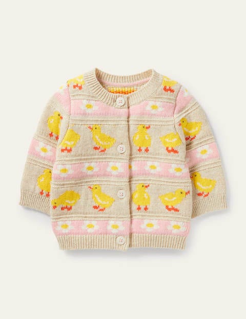 Fair Isle Knitted Cardigan - Sweetcorn Chicks Fair Isle Knitted Cardigan - Sweetcorn Chicks