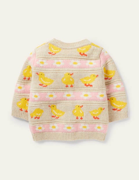 Fair Isle Knitted Cardigan - Sweetcorn Chicks Fair Isle Knitted Cardigan - Sweetcorn Chicks