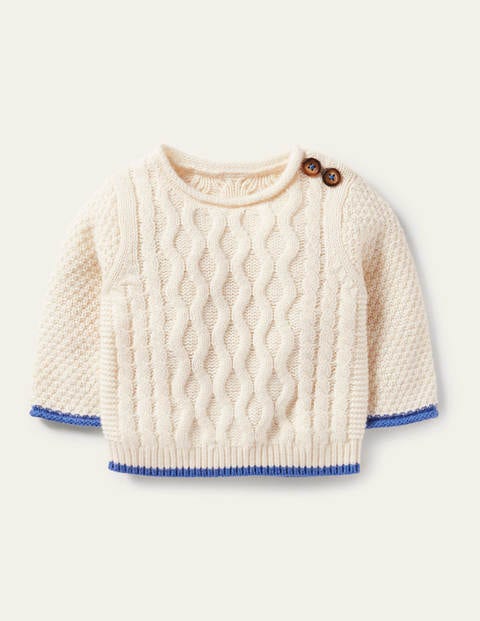 Cable Knitted Jumper - Ecru Marl