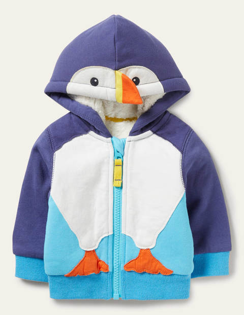 Teddy-lined Hoodie - College Navy Puffin