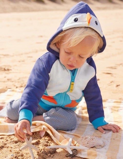 Hoodie mit Teddyfutter - Schuluniform-Navy, Papageitaucher Hoodie mit Teddyfutter - Schuluniform-Navy, Papageitaucher