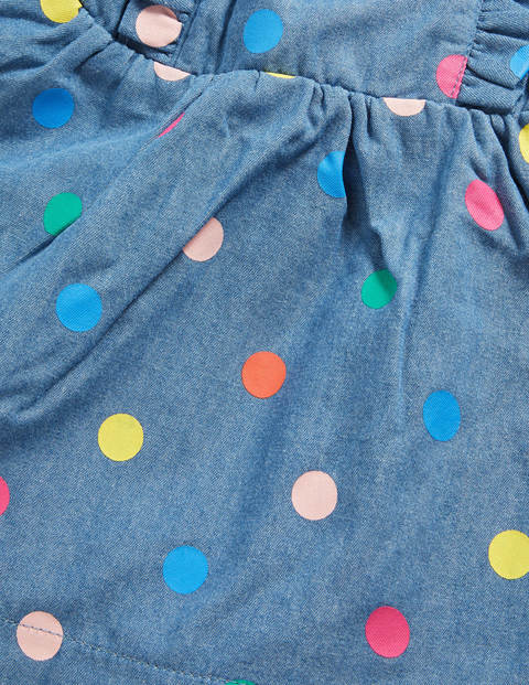 Schürzenkleid mit bunten Punkten - Faux-Uni, Bunte Tupfen Schürzenkleid mit bunten Punkten - Faux-Uni, Bunte Tupfen