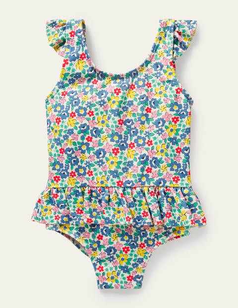 Pretty Frill Waist Swimsuit - Multi Spring Floral