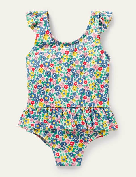 Pretty Frill Waist Swimsuit - Multi Spring Floral Pretty Frill Waist Swimsuit - Multi Spring Floral
