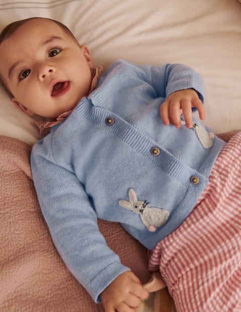 newborn blue cardigan