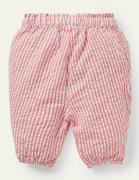 Woven Paperbag Pants - Ivory/Boto Pink Ticking