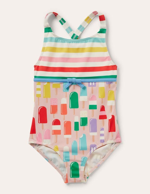 Hotchpotch Cross-back Swimsuit - Multi Rainbow Lollies
