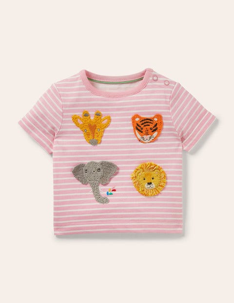 Crochet T-shirt - Pink Lemonade/Ivory Jungle
