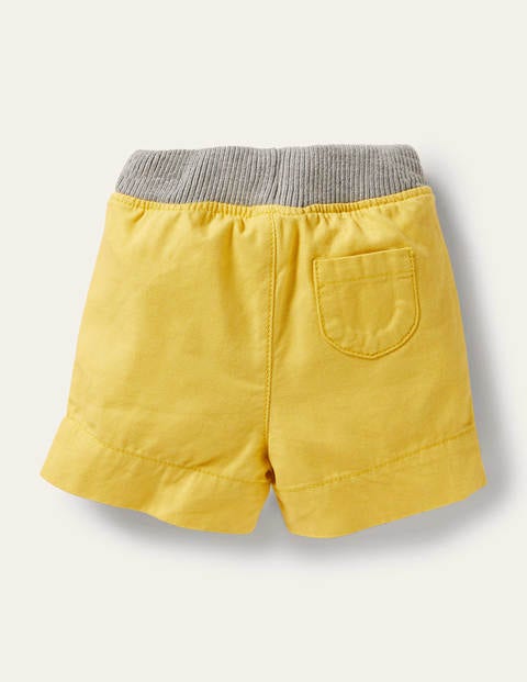 Rib Waist Woven Shorts - Yellow