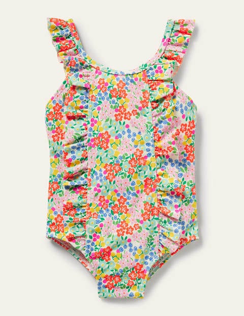 Bow Back Swimsuit - Sweetcorn Tropical Flowerbed
